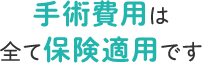 手術費用は 全て保険適用です